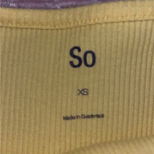 SO ruffled yellow tank top